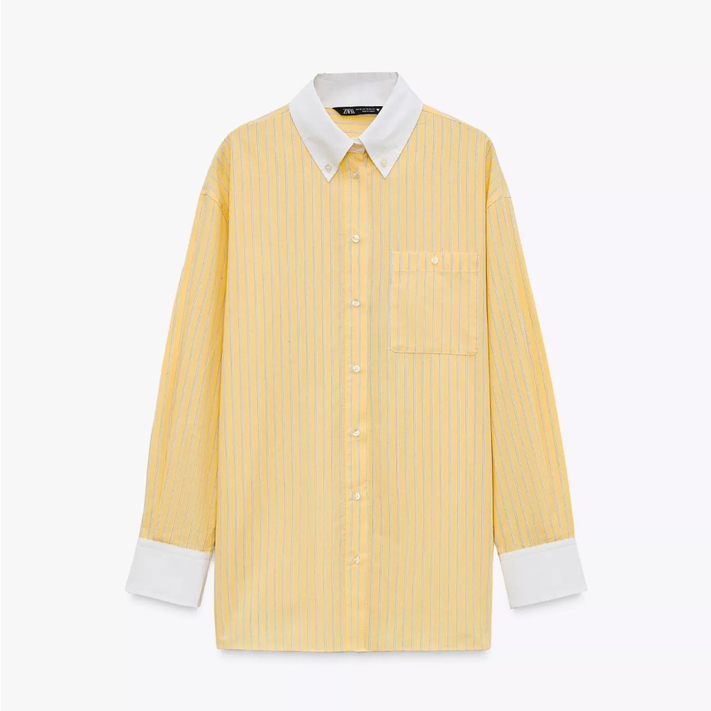 ZARA Yellow Striped Shirt